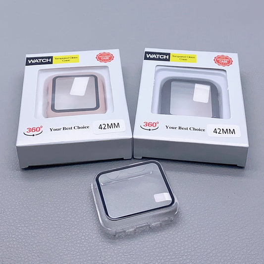 360 Case with glass screen protector For Apple Watch