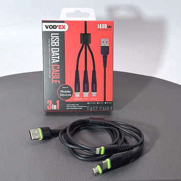 VOD'EX 1.4M 3 in 1 usb date cable