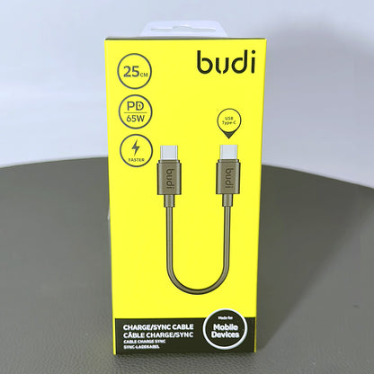 Budi 25cm PD 65W Fast Type-C to Type-C Cable  DC023TT025B