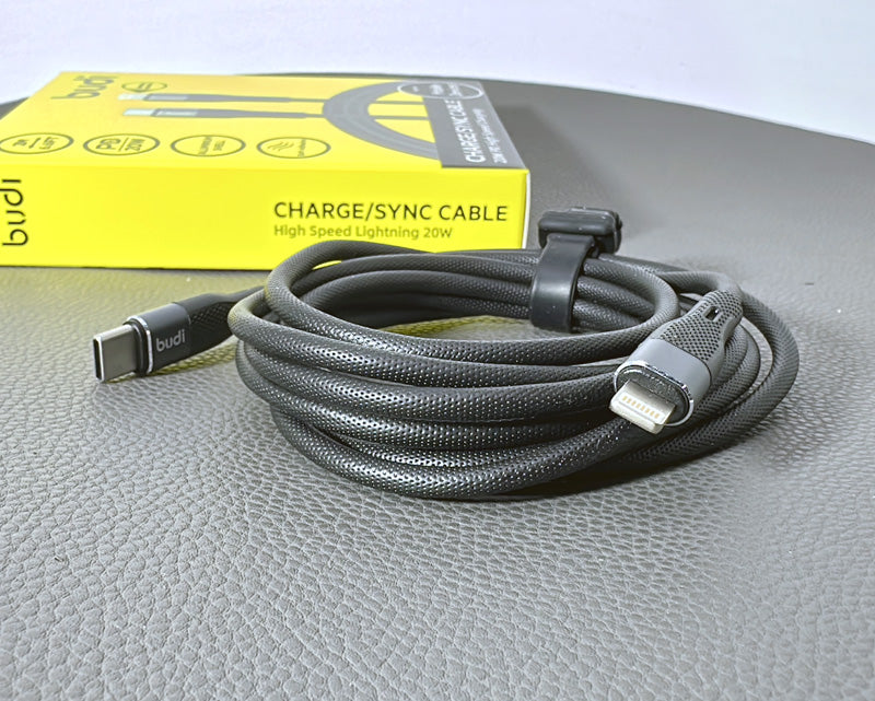 Budi 2m PD 20W Type-C to Lightning High Speed Charging Aluminum Shell Cable DC251TL20W