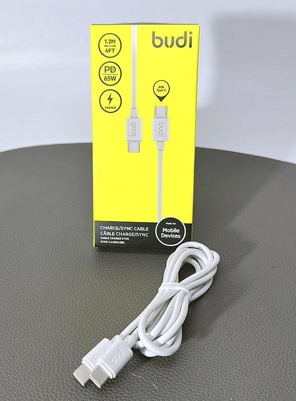 Budi 1.2m PD 65W Type-C to Type-C cable DC023TT12