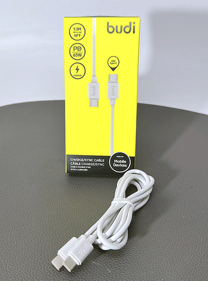 Budi 1.2m PD 65W Type-C to Type-C cable DC023TT12