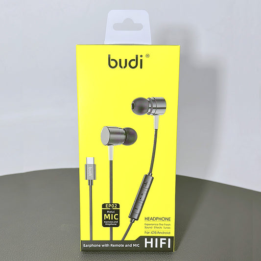 Budi HIFI MIC headphone for iOS/Android earphone EP02