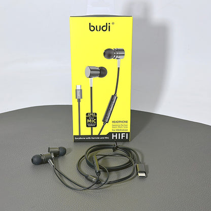 Budi HIFI MIC headphone for iOS/Android earphone EP02