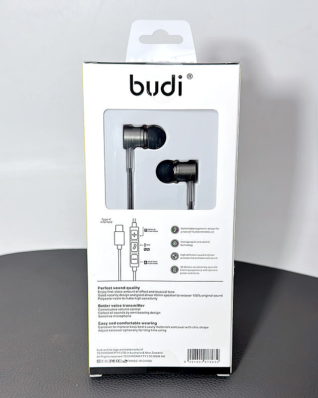 Budi HIFI MIC headphone for iOS/Android earphone EP02
