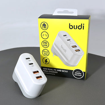 Budi Dual PD 40W QC 3.0 wall charger M8J030ATQ