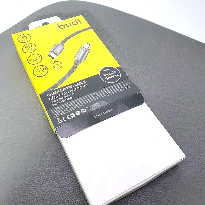 Budi 2m PD 65W Type-C to Type-C cable DC206TT20