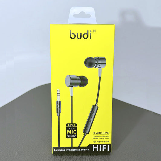 Budi HIFI MIC headphone for iOS/Android earphone EP01