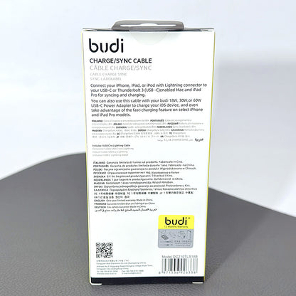Budi 1.8M PD 20W coiled Type-C to Lightning cable DC210TLS18