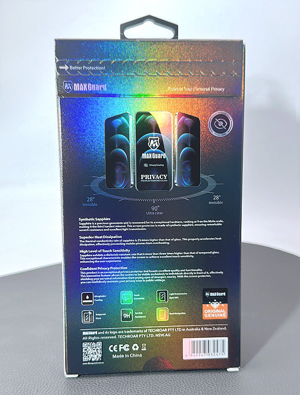 Maxguard privacy 0.23mm premium glass screen protector SP