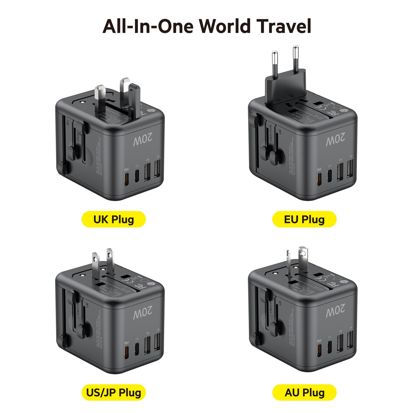 Budi AC358B20 PD 20W Global Travel Charger