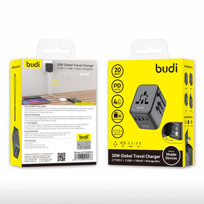 Budi AC358B20 PD 20W Global Travel Charger