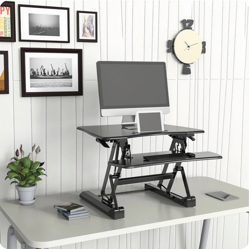 ONLINE Sit Stand Desk Adjustable Riser Ergonomic Work Station 730x590mm GLD07S