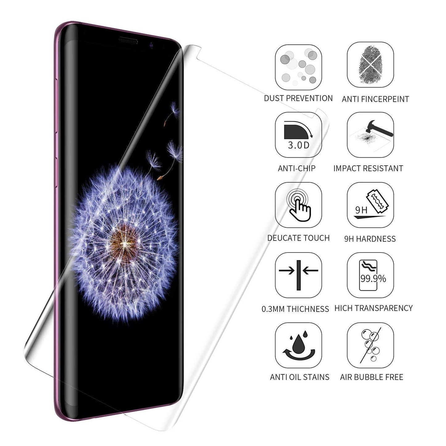 Samsung UV light glue glass screen protector
