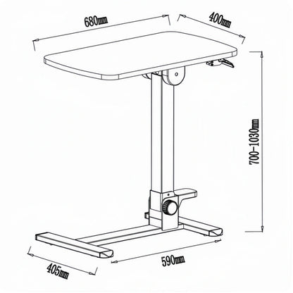 ONLINE Mobile WHEELY Sit Stand Desk Folding Work Station 680x400MM FA107