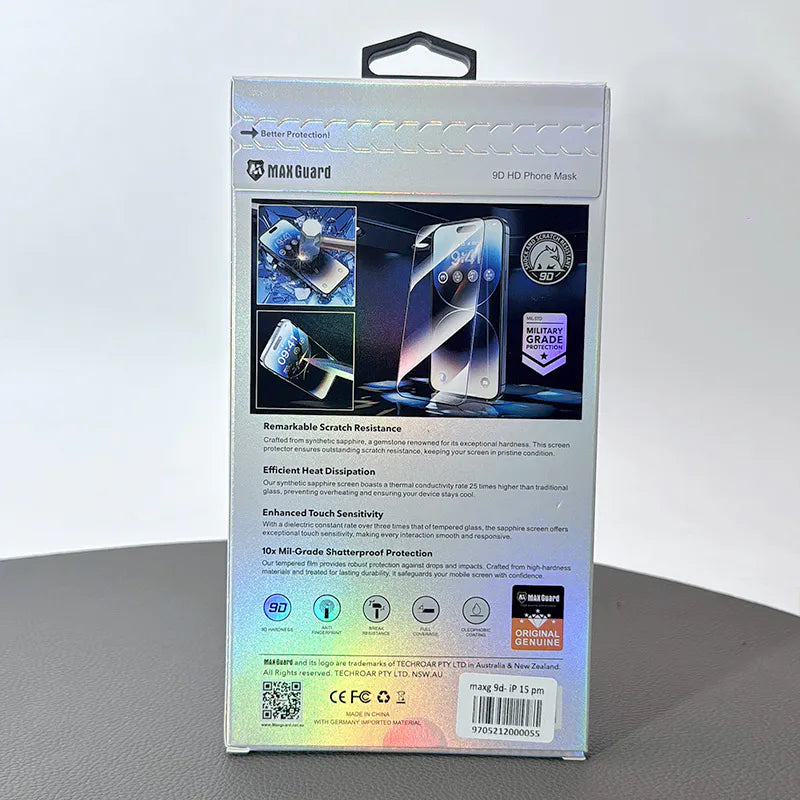 9d glass MaxGuard screen protector for iPhone