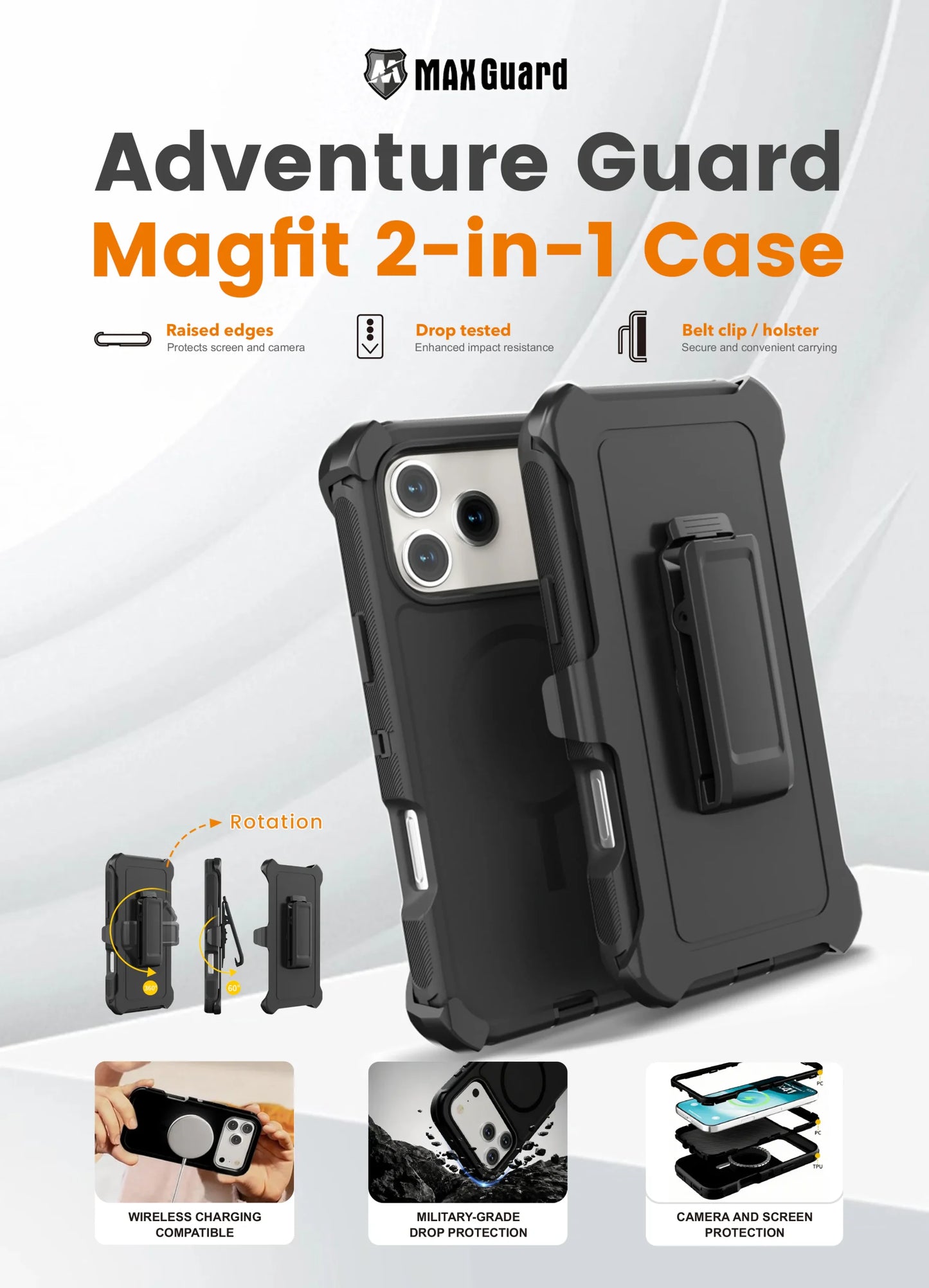 Case for Iphone 17 Pro max 6.9 Maxguard Adventure Guard Magfit 2 in 1