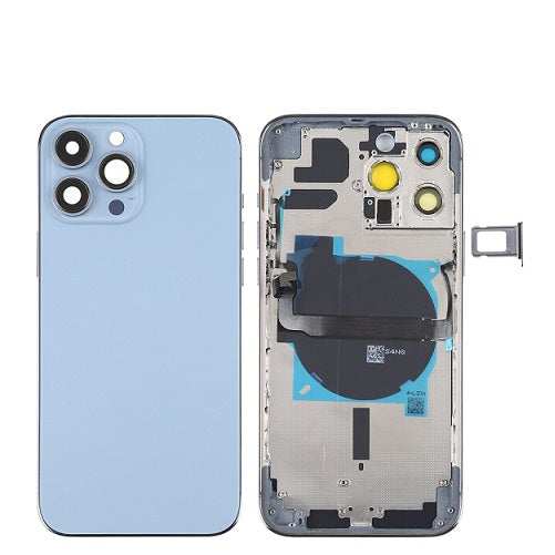 IPHONE 13PRO MAX BACK HOUSING WITH POWER FLEX BLUE