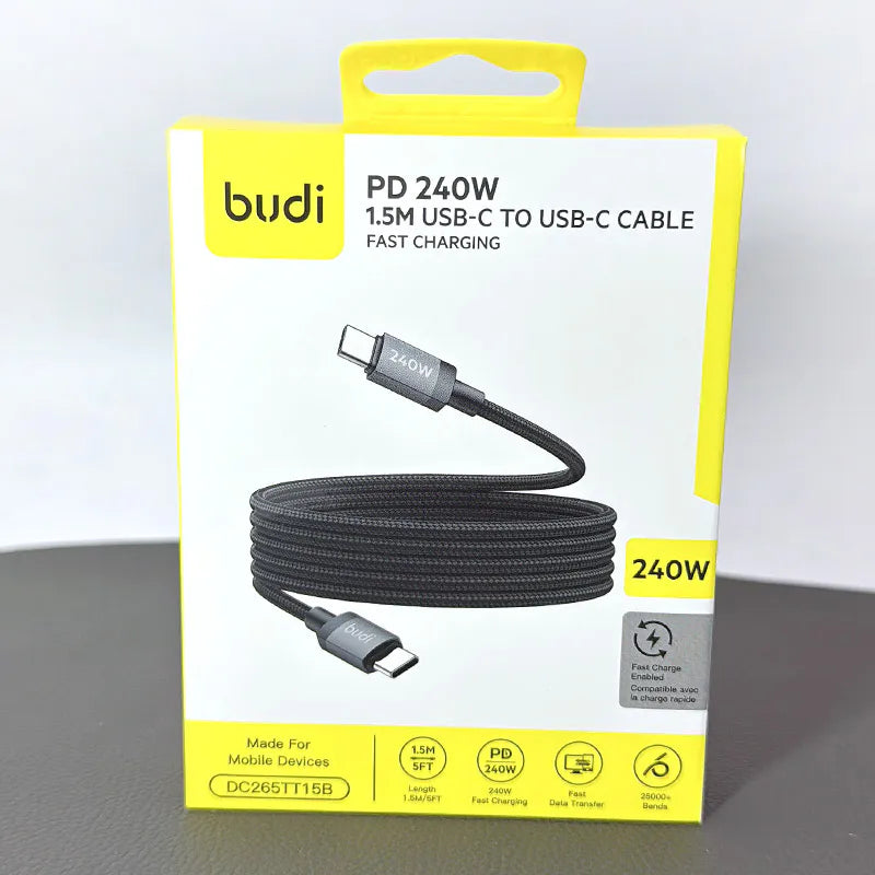 Budi DC265TT15B 1.5m 240W Type-C to C Cable