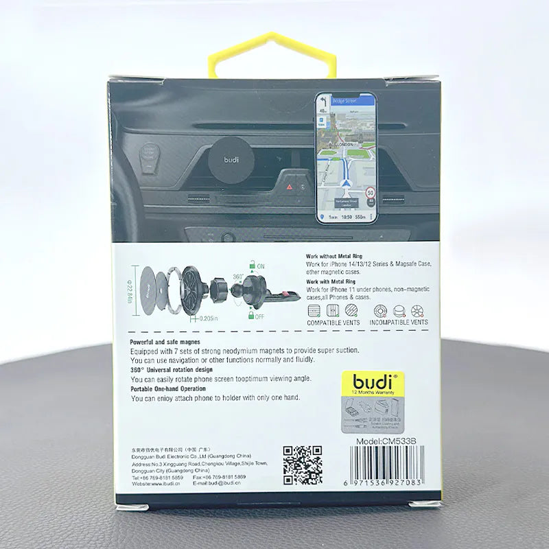 Budi CM533B MagFit Car Mount Holder