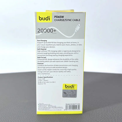 Budi DC263TT12 1.2m 65W Type-C to C Cable