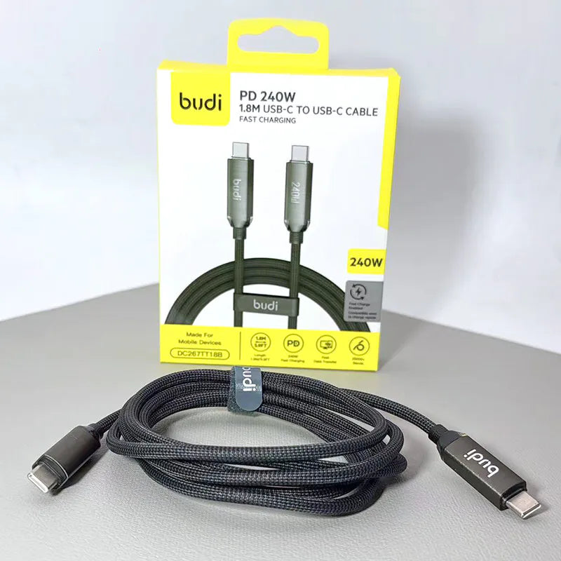 Budi DC267TT18 1.8m PD 240W Type-C to C Cable