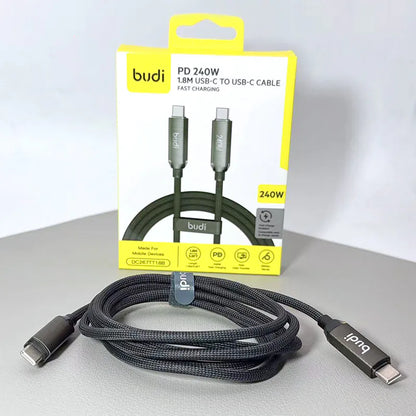 Budi DC267TT18 1.8m PD 240W Type-C to C Cable