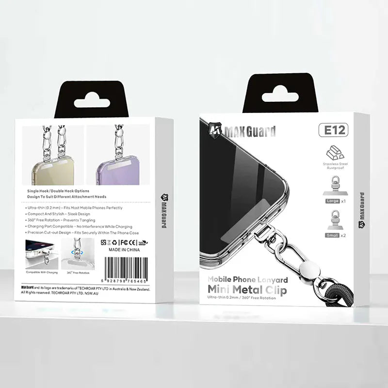 Maxguard E12 Mobile Phone Lanyard Mini Metal Clip