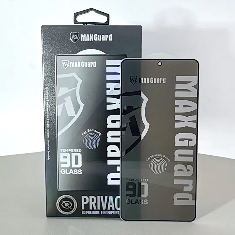 Fingerprint 9D Privacy Maxguard Glass Screen Protector for Samsung