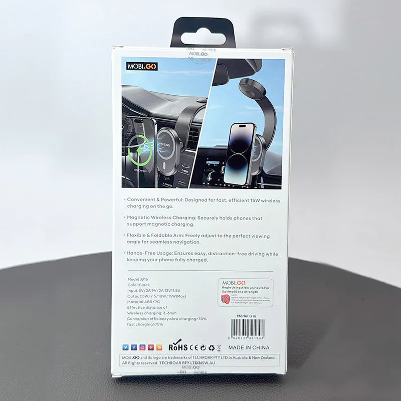 Mobigo G16 15W Wireless Car Mount Holder
