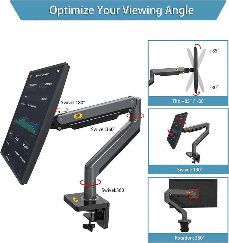 Full Motion Gas Swivel Mount for 22??-40?? Monitors G40