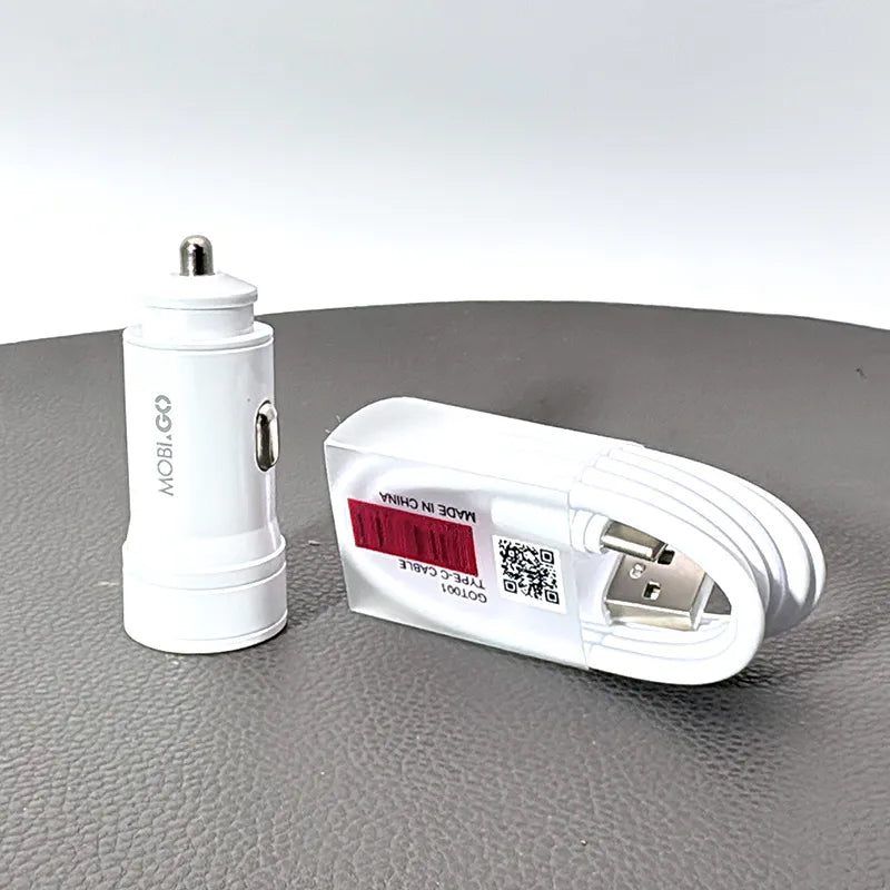 Mobigo GO221T 3.1A 2 USB car Charger with USB-A to C combo