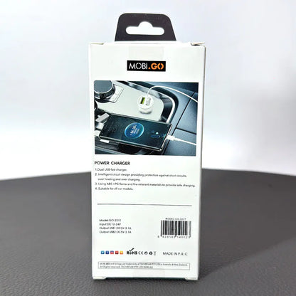 Mobigo GO221T 3.1A 2 USB car Charger with USB-A to C combo