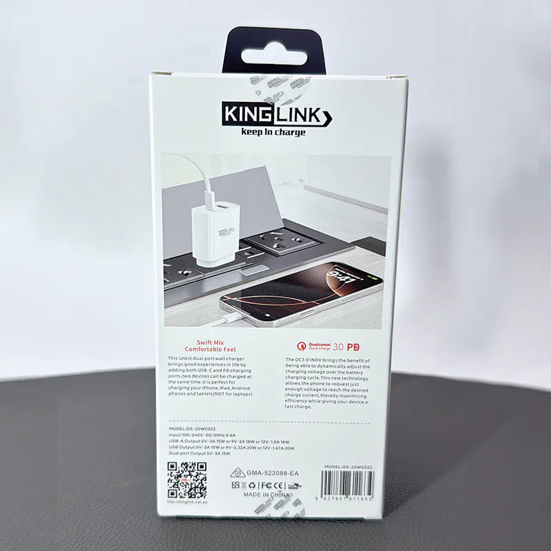 Kinglink GS20W0322 PD 20W wall charger