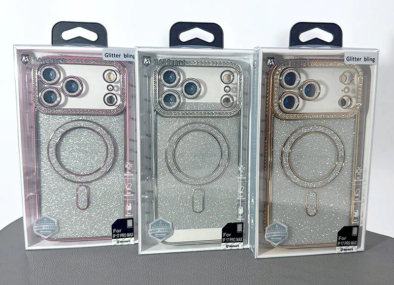 Case for iPhone 17 Pro 6.3 Kinglink Glitter Bling Design MagFit