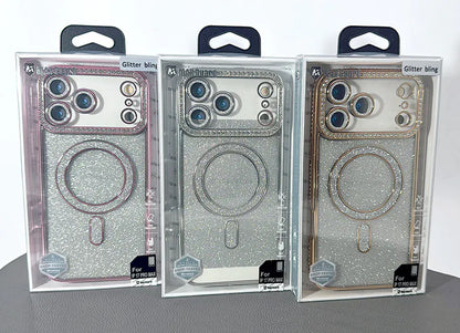Case for iPhone 17 Pro 6.3 Kinglink Glitter Bling Design MagFit