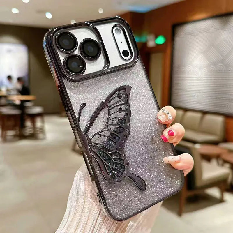 Case for iPhone 17 Pro max 6.9 Kinglink Glitter Sandy Butterfly