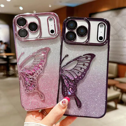 Case for iPhone 17 Pro max 6.9 Kinglink Glitter Sandy Butterfly