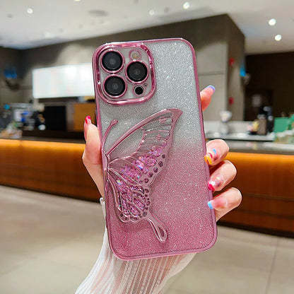 Case for iPhone 17 Pro max 6.9 Kinglink Glitter Sandy Butterfly