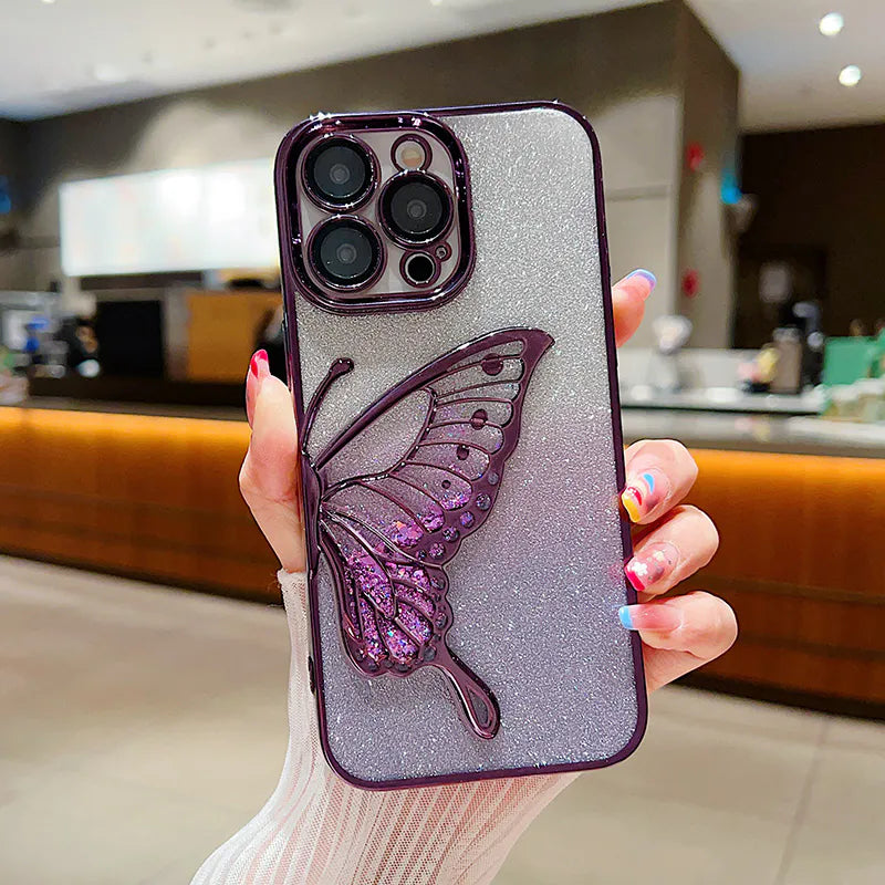 Case for iPhone 17 Pro max 6.9 Kinglink Glitter Sandy Butterfly