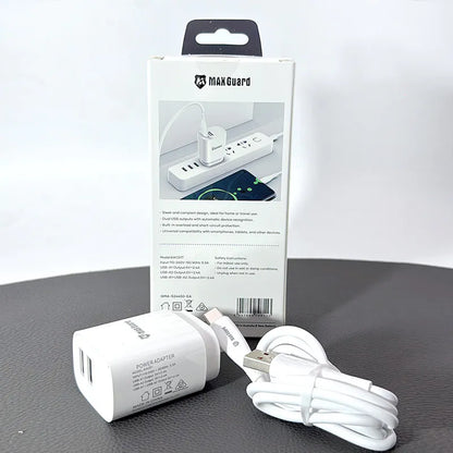 Maxguard KAC01T 2.4A wall charger with USB-A to C combo