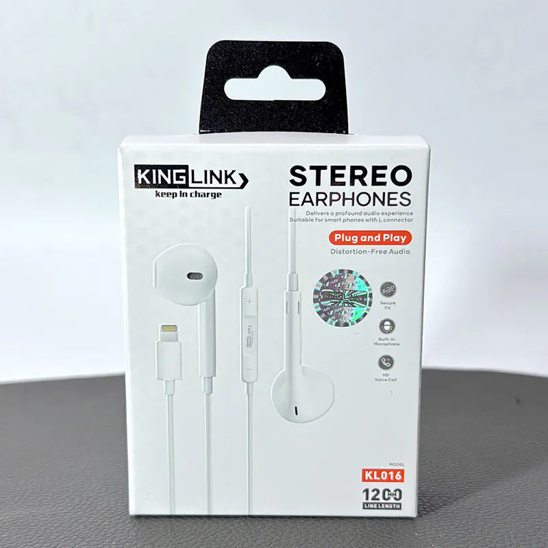 Kinglink KL016 lightning Plug & Play Stereo earphone (No Bluetooth Required)