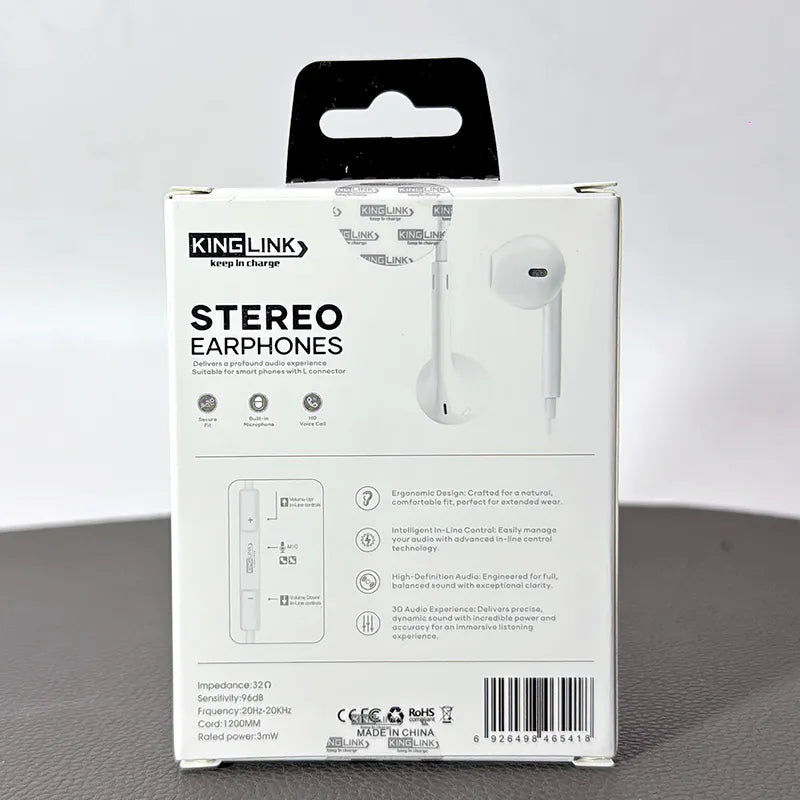 Kinglink KL016 lightning Plug & Play Stereo earphone (No Bluetooth Required)