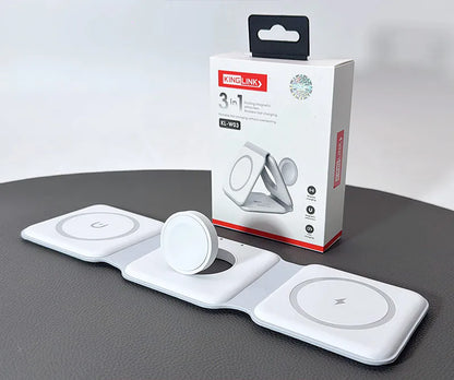 Kinglink KLW03 3 in 1 Folding MagFit Wireless Charger (For apple watch and IOS & android system phone)