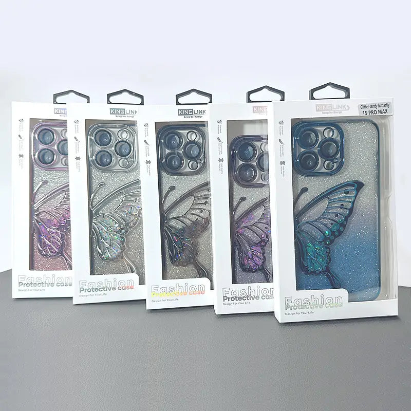 Case for iPhone 17 6.3 Kinglink Glitter Sandy Butterfly