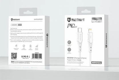 Maxguard MP01CL 1.2m 30W Type-C to Lightning Cable