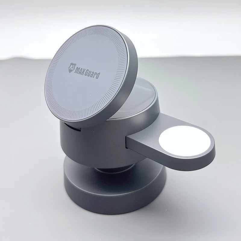 Maxguard MW09 4 in 1 15W Hub Wireless Charger ( For apple watch and IOS & android system phone)