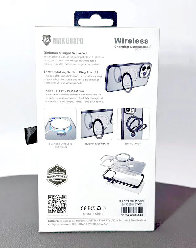 Case for iPhone 17 Pro 6.3 Maxguard Mergegrip Stand Magfit