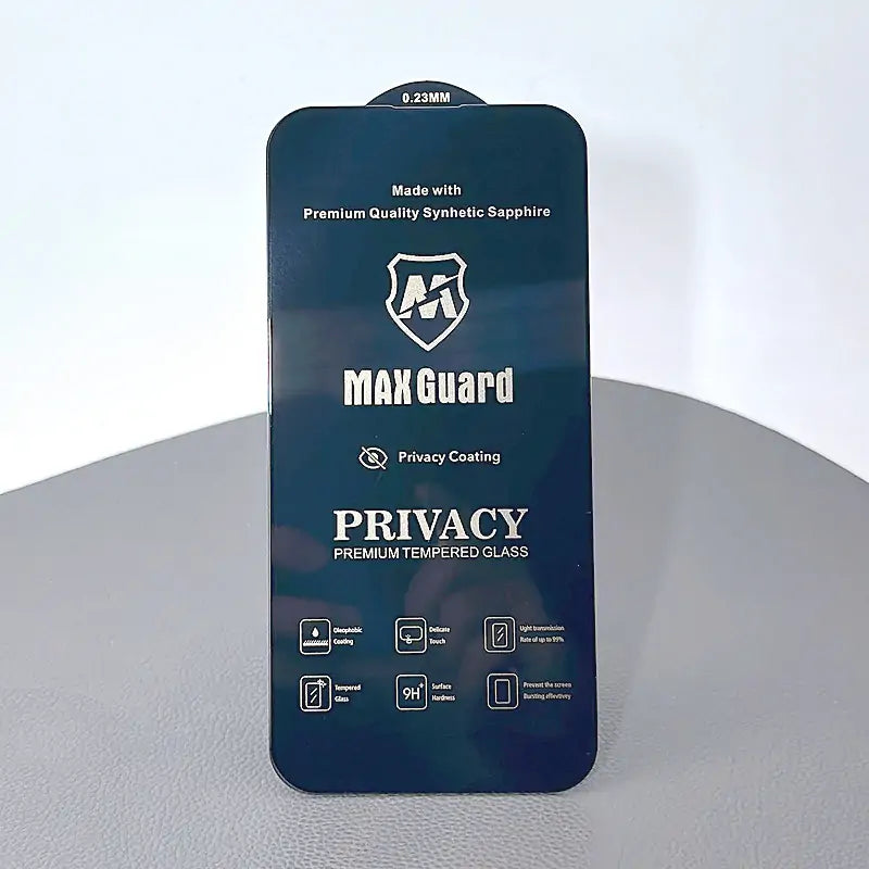 Premium privacy 0.23mm Maxguard glass screen protector (Synthetic Sapphire) for iPhone