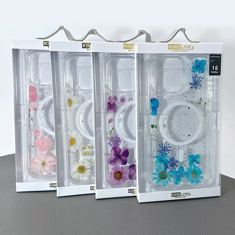 Case for Iphone 17e/16e Kinglink Real Flower Blossom MagFit